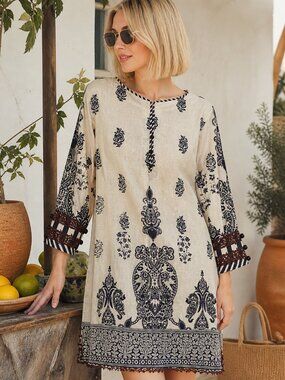 Sana Safinaz Muzlin Lawn Tunic Dress